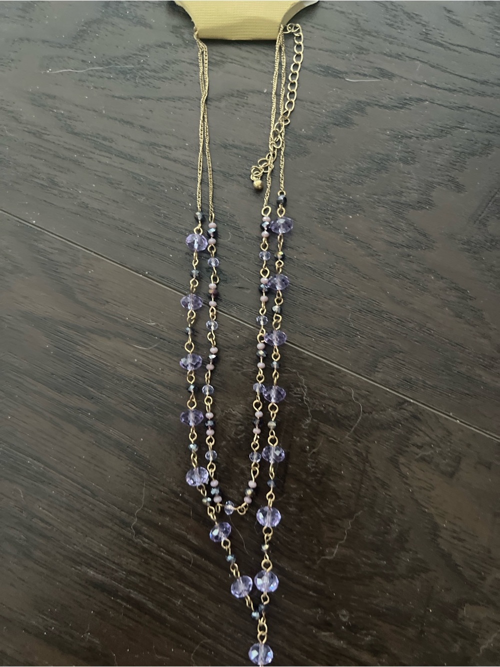 Stephan &co. Cute  Gold-Tone Necklace with Purple Beads fringe